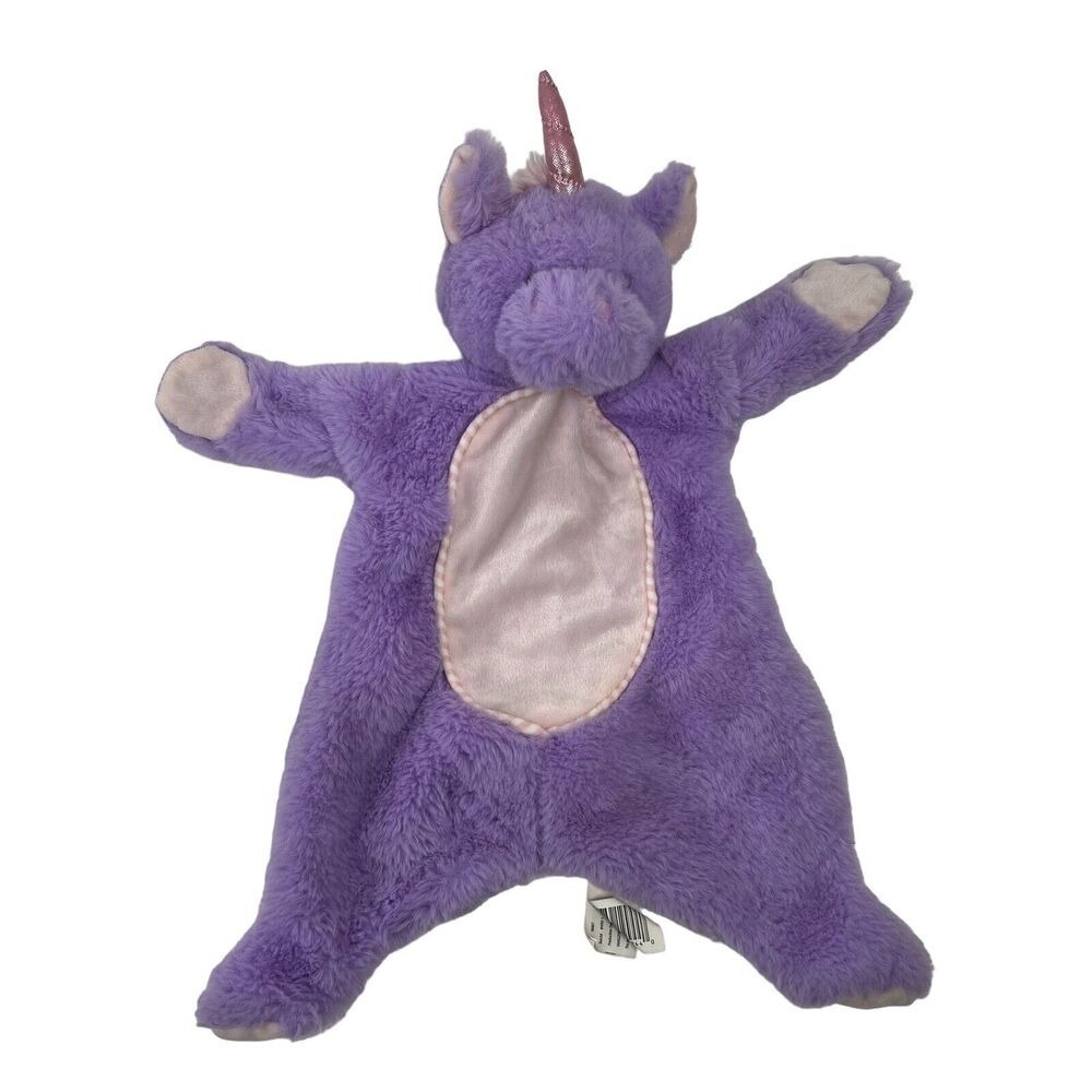 Kellytoys Unicorn Lovey Purple Baby Security Blanket Flatties Rattle Crinkle